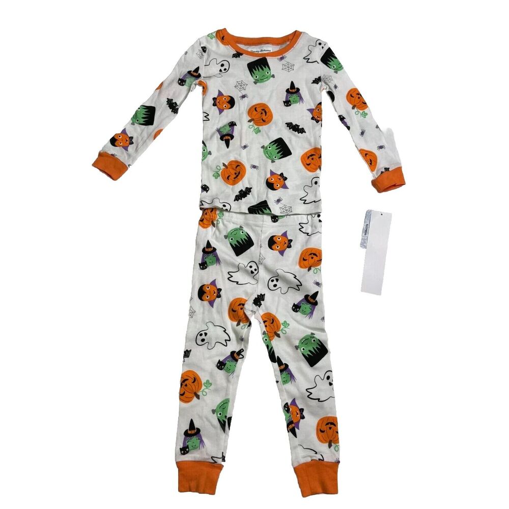 Tommy Bahama Kids Halloween Pajama Set 3T (Top) Bottom (2T) Ghost Pumpkin